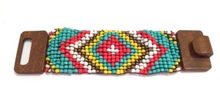 Ibiza Aztec Rokassprādze ar Koka Aizdari Dzeltena (1 gab.)