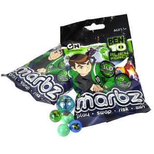 Ben 10 stikla bumbiņas maisiņā - 5 gab. (15 komplekti)