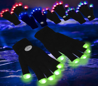 LED cimdi / Rave cimdi (12 gab.)