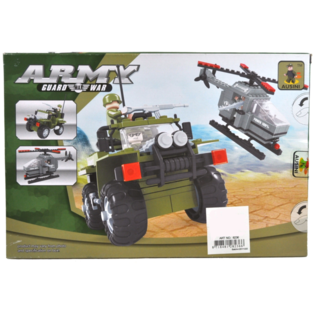 Konstruktora kluči BRICKS Militārais helikopters un džips