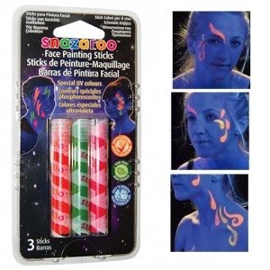 SNAZAROO - Speciālās UV Sejas Krāsas (6 gab.)
