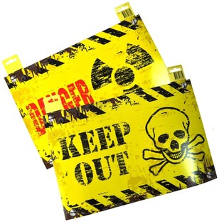 DEKORATĪVA DURVJU ZĪME - "DANGER" / "KEEP OUT" (12 gab.)