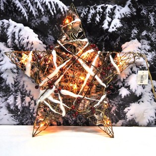 LIELA SPĪDO&Scaron;A ZIEMASSVĒTKU ZVAIGZNE DEKORĀCIJA 45 CM (2 gab.)