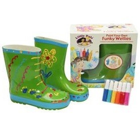 FUNKY WELLIES - IEKRĀSO SAVUS GUMIJAS ZĀBAKUS - ZAĻI / IZMĒRS: 28