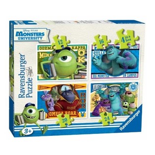 DISNEY PIXAR BRIESMOŅU UNIVERSITĀTE PUZLES 4-VIENĀ (6 gab.)