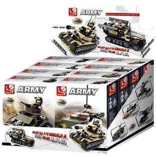 Sluban Militārais tanks vai APC bruņutransportieris 8-vienā M38-B0587 (1 displejs / 8 gab.)