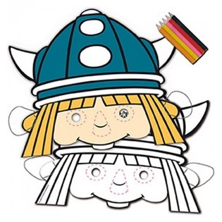 8 gab. KRĀSOJAMĀS MASKAS VIKIJS VIKINGS + ZĪMUĻI (12 gab.)