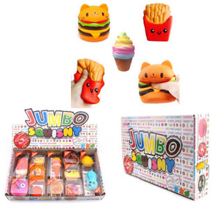 JUMBO Squishies Displejā (12 gab.) - Smaržīgas Antistresa Rotaļlietas