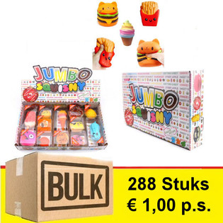 *** VAIRUMTIRDZNIECĪBAS PIEDĀVĀJUMS *** JUMBO SQUISHY displejā (288 gab.)