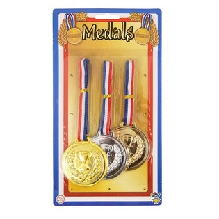 3 Uzvarētāju Medaļu Komplekts uz Kartes (Zelts, Sudrabs, Bronza) 6gab