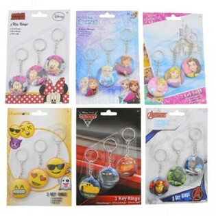 MIX DISNEY Atslēgu Piekariņi 3 Gab. uz Kartes (24 Kartes)