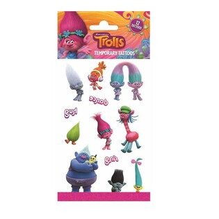 Pagaidu Tetovējumi Trolls - 20 x 10 cm (10 gab.)