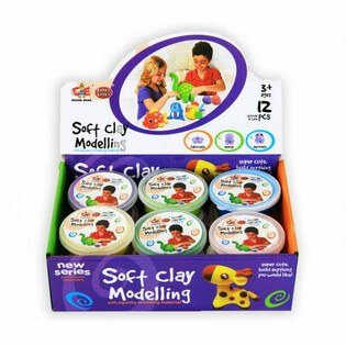 Mīkstais Plastilīns | Mazie Plastilīna Trauciņi Displejā (12 gab.)