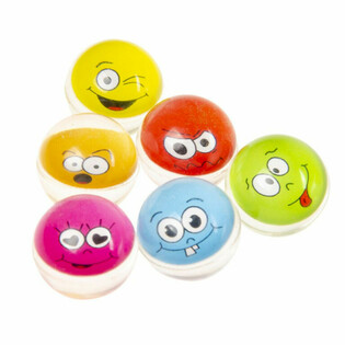 Smiley Lēkājošās Bumbiņas Ø 3.2 cm (50 gabali)