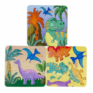 Dinozauru puzļu komplekts - 14x14 cm (50 gab.)