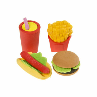4 daļu dzēšgumiju komplekts "Fast Food" (Displeja kaste 12x)