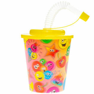 Glāze ar salmiņu / Saldējuma glāze – Smiley, 250 ml (12 gab.)