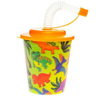 Krūze „Dinozaurs” dzērieniem/saldējumam ar salmiņu - 250ml (12 gab.)