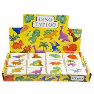 JAUTRIE TETOVĒJUMI - MODELIS: DINOZAURS, katrā iepakojumā 12 tetovējumi (48 gab.)