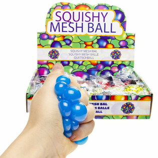 SQUISHY BUMBIŅA - Diametrs: 5 CM - SPILGTU KRĀSU MIX DISPLEJĀ (24 gab.)