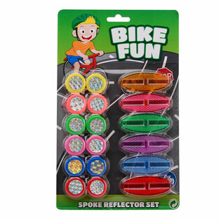 BIKE FUN - 18 daļu Velosipēda Spieķu Atstarotāju Komplekts uz Kartes (1 gab.)
