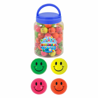 Lēkājo&scaron;ās Bumbiņas Smiley &Oslash;3,3cm - 72 gab. trauks