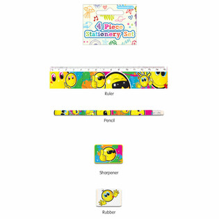 4 daļu Smiley kancelejas piederumu komplekts (24 gab.)