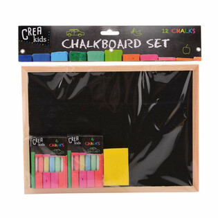 CREA KIDS Krīta tāfeles komplekts 29x21CM ar krītiem un sūkli (12 gab.)
