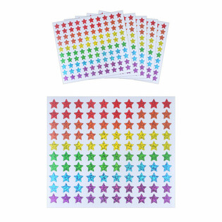 FUN STICKERS - KRĀSAINU ZVAIGŽŅU UZLĪMES - 100 UZLĪMES LOKSNĒ (5 gab.)