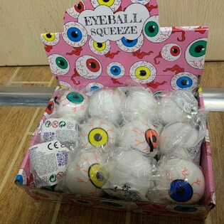 Saspiežamās acu bumbiņas "Squeeze Eyeball" displejā (12 gab.)