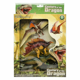 3 DAĻU DINOZAURU ROTAĻLIETU FIGŪRIŅU KOMPLEKTS - LIELĀ DĀVANU KASTĒ (1 gab.)