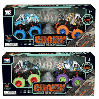 2 DAĻU Inerciālo Dinozauru Monster Truck Komplekts Luksusa Kastē - Mix
