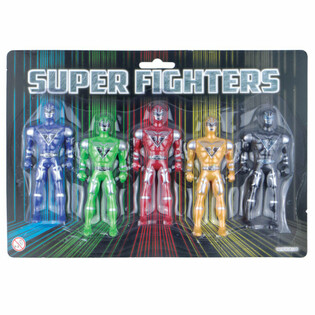 SUPER FIGHTERS - 5 Darbības Figūriņas uz Kartes (6 gab.)