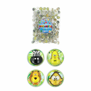 Lēkājošās bumbiņas Džungļu dzīvnieki Mix - Ø 3,3 cm (100 gab.)
