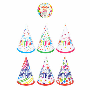 Ballīšu cepures Mix 'Happy Birthday' (120 gab.)
