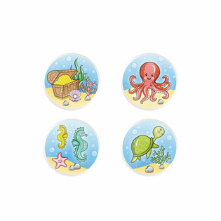 MIX SEA LIFE / JŪRAS DZĪVNIEKI - LĒKĀJOŠĀS BUMBIŅAS Ø3.3 cm (100 gab.)