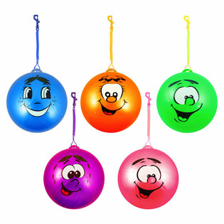 Bungee bumba ar Smiley sejiņu un elastīgu auklu &Oslash; 23 cm (24 gab.)