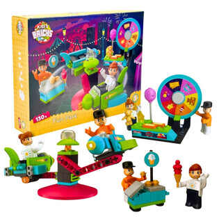KIDS BRICKS FUN PARK - BŪVNIECĪBAS BLOKU KOMPLEKTS - 130 DAĻAS (1 gab.)