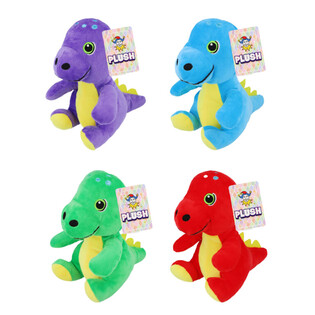 Plīša dinozaurs - 19 cm augsts - jauktas krāsas (12 gab.)