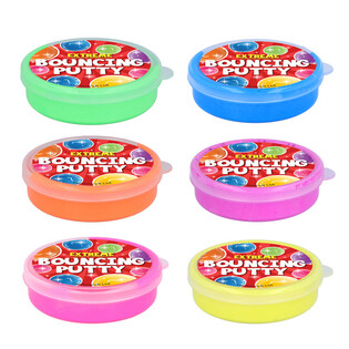 Lēkājošais Plastilīns Bouncing Putty, 10g - Dažādas Krāsas (6 gab.)