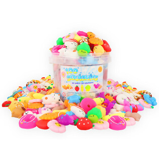 Skvi&scaron;iju (Squishy) figūriņu mikss spainī (100 gab.)
