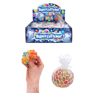 Saspiežamās sietiņa bumbas SQUEEZY BEADZ displejā (36 gab.)