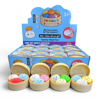 RAGE - Squishy MINI&rsquo;S EDITION Bun Dumplings MAZĀS (5.3 x 5.3 x 4.1 cm) Viral 2026 Fidget rotaļlieta (24 gab.)