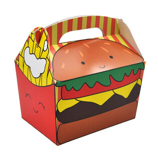 BĒRNU IZVĒLES KASTE: HAMBURGERS UN FRĪ KARTUPEĻI - Izm. 18.5x12x19 CM - PĀRTIKAS KASTE - KIDSBOX (24 gab.)