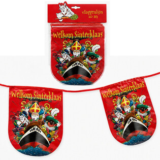 SINTERKLAAS - Karodziņu virtene Welkom Sinterklaas - 10 m (6 gab.)
