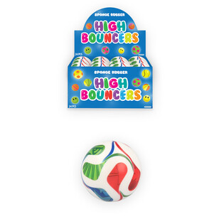 HIGH BOUNCE FUTBOLA BUMBIŅA - LĒKĀJOŠĀ BUMBA - DISPLEJĀ (24 gab.)